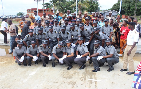 Cadets posing with Parents on Parents' day